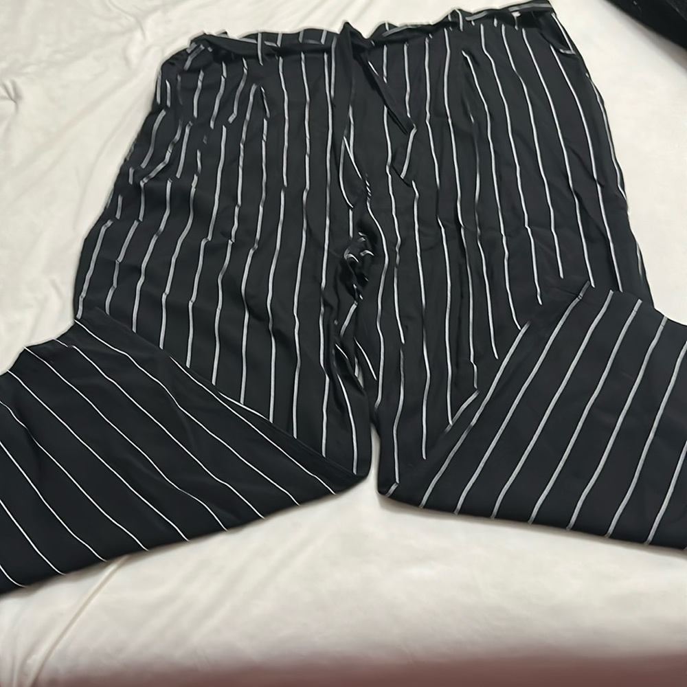NWT - Black pants with white pinstripes